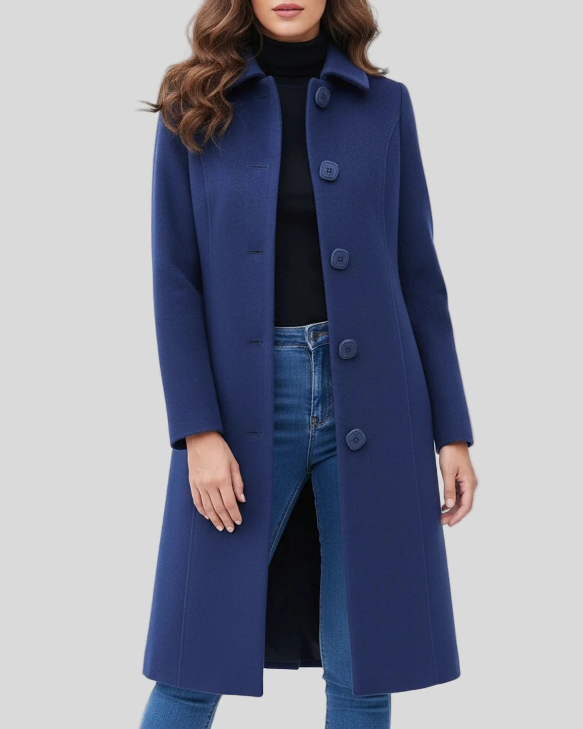 Manteau Trench Femme Croisé Boutonné Hiver Évasé