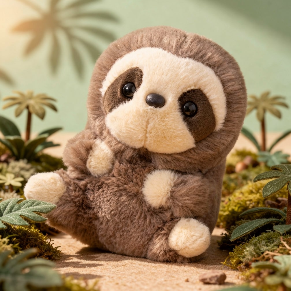 Knuffel – Zachte luiaard van 14 cm voor baby’s en kinderen, ideaal als speelgoed of als decoratie voor de kinderkamer