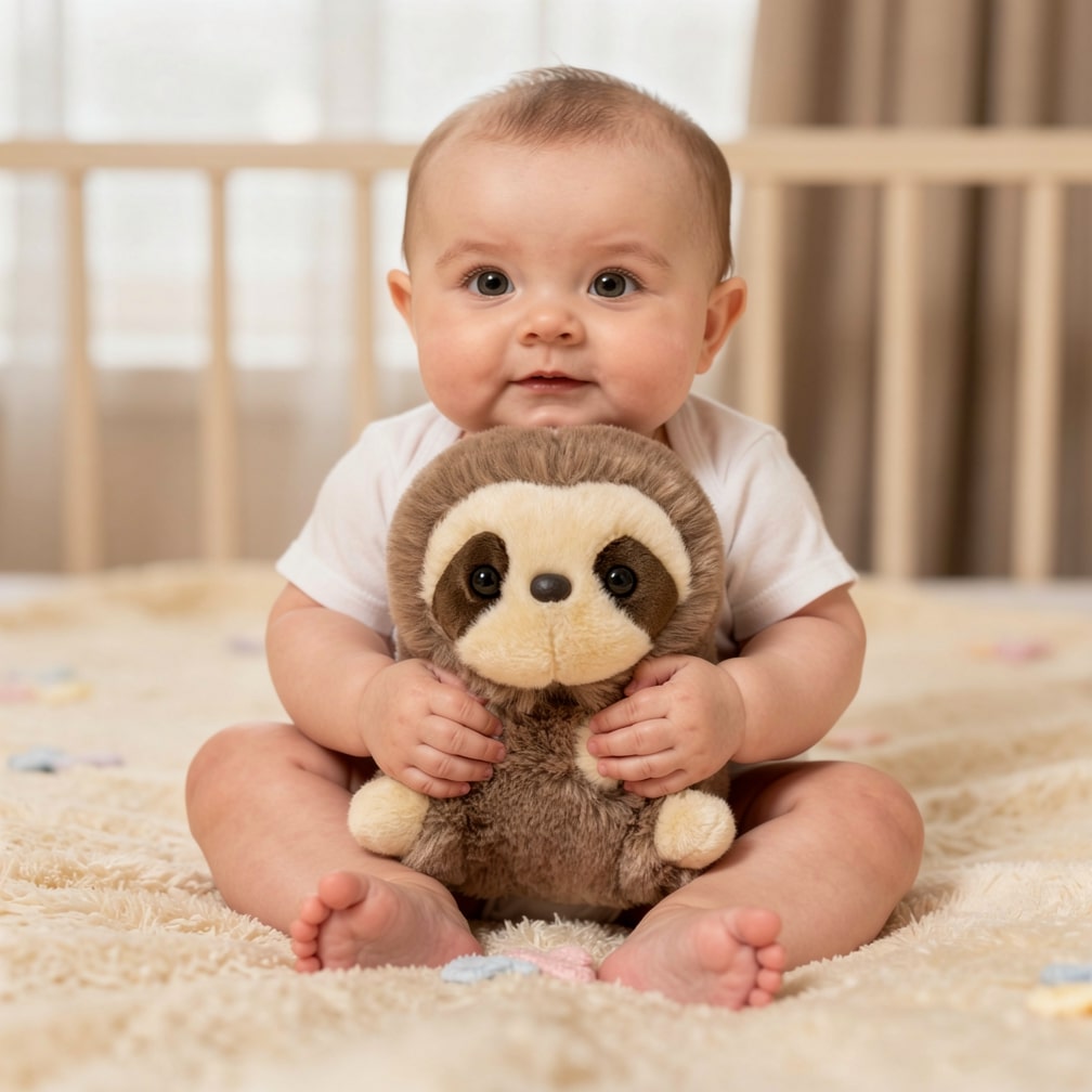 Knuffel – Zachte luiaard van 14 cm voor baby’s en kinderen, ideaal als speelgoed of als decoratie voor de kinderkamer