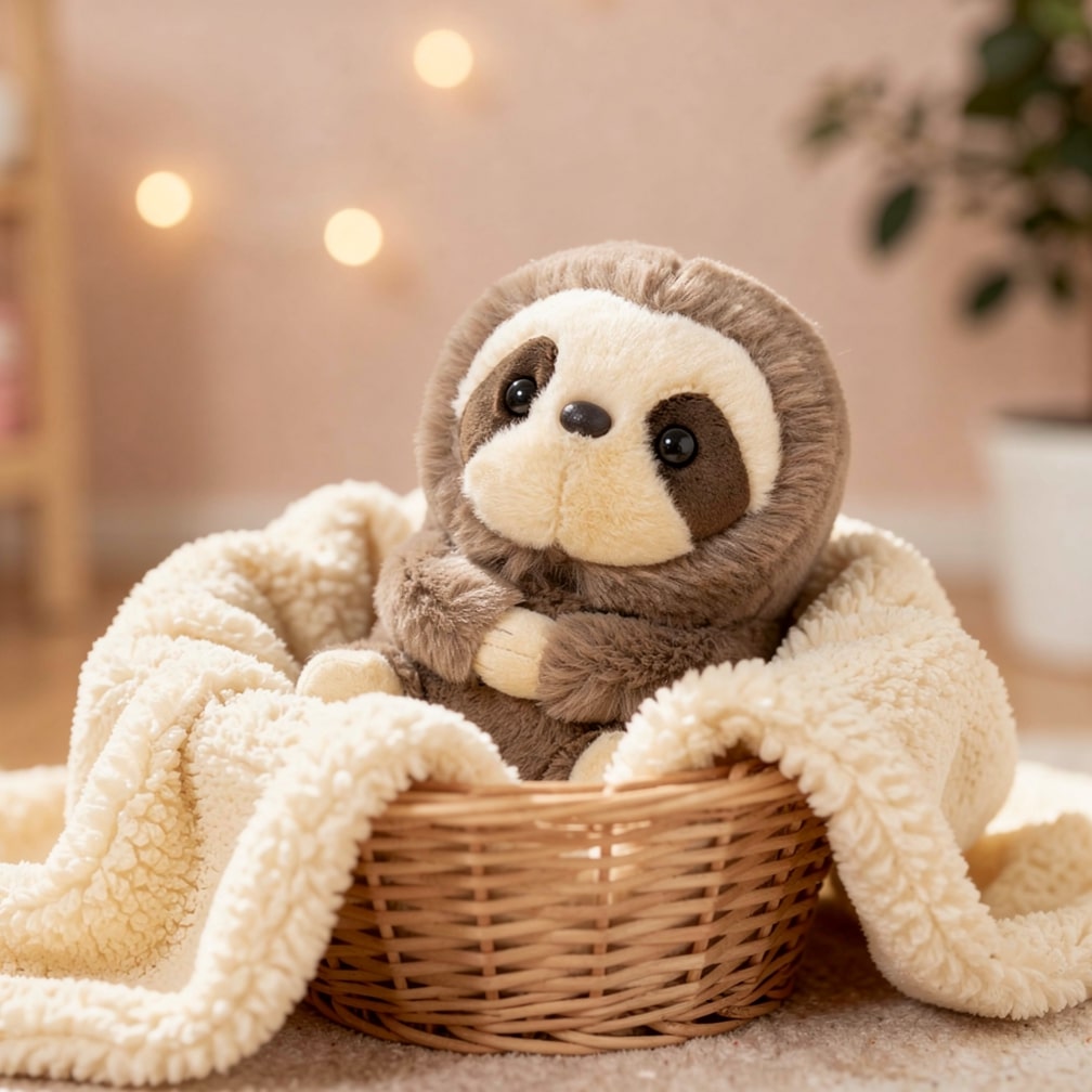 Knuffel – Zachte luiaard van 14 cm voor baby’s en kinderen, ideaal als speelgoed of als decoratie voor de kinderkamer
