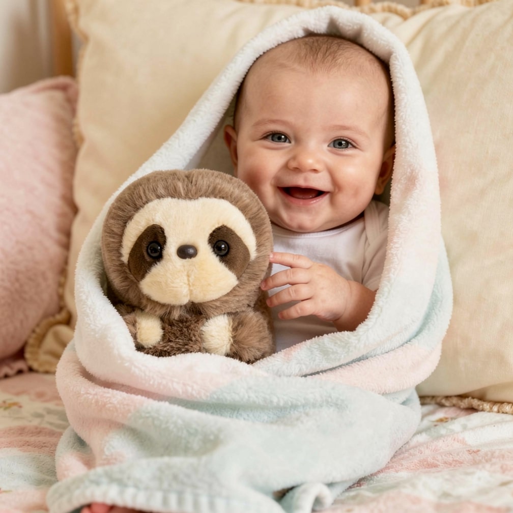 Knuffel – Zachte luiaard van 14 cm voor baby’s en kinderen, ideaal als speelgoed of als decoratie voor de kinderkamer