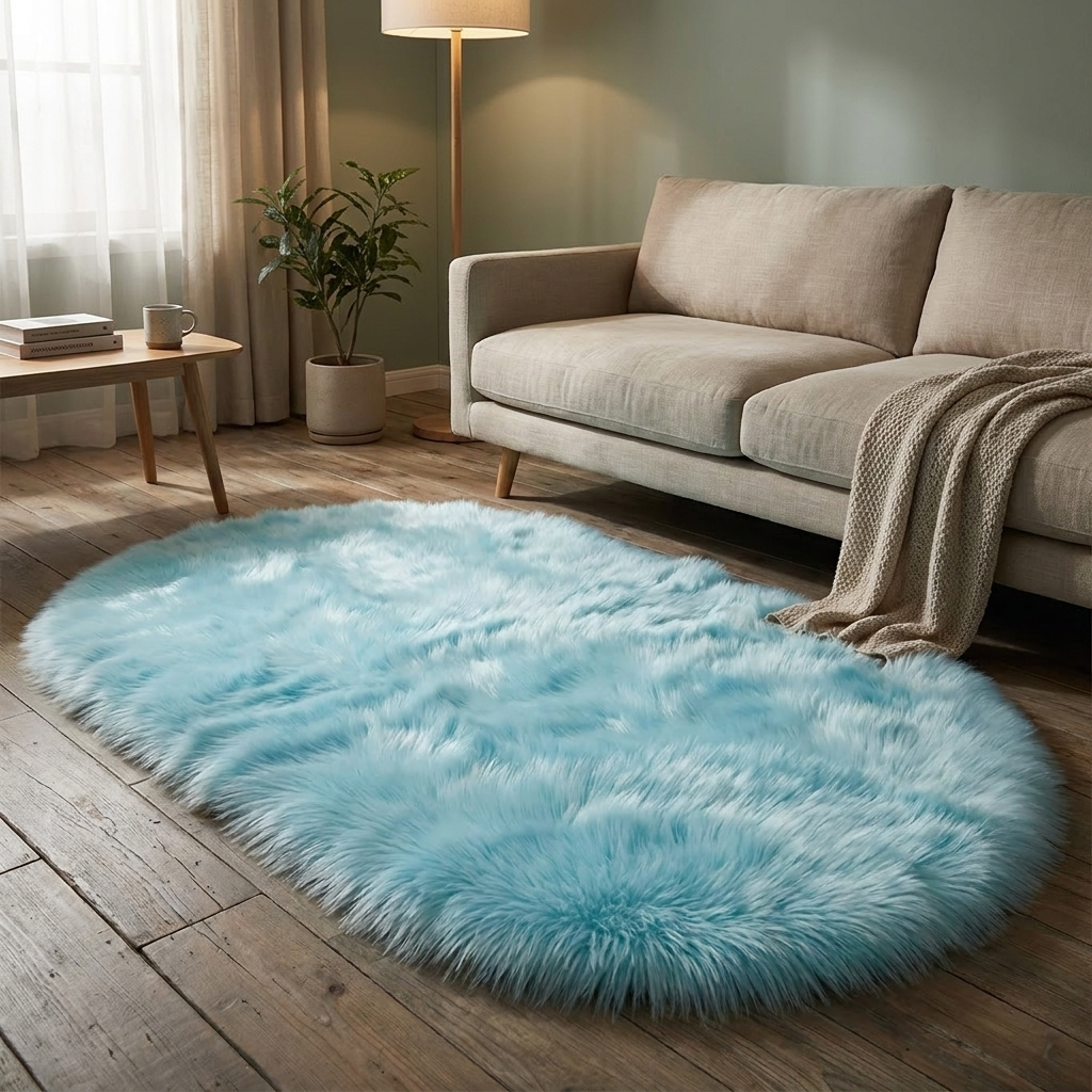 Tapis Ovale Moelleux Grand Format pour Chambre et Salon