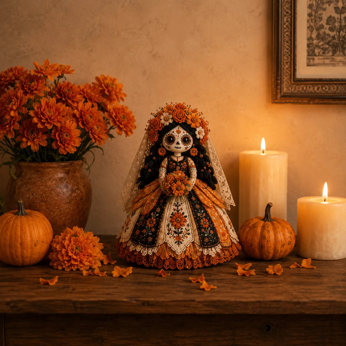 Kit DIY Poupée Patchwork Jour des Morts – Loisir Créatif Couture