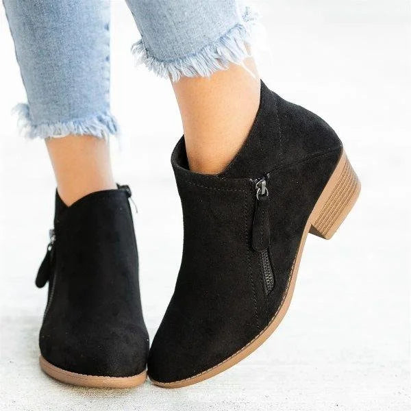 Bottines Orthopédiques Femme en Cuir Noir - Confort au Quotidien
