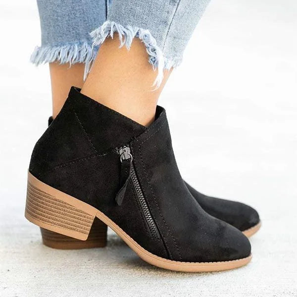 Bottines Orthopédiques Femme en Cuir Noir - Confort au Quotidien