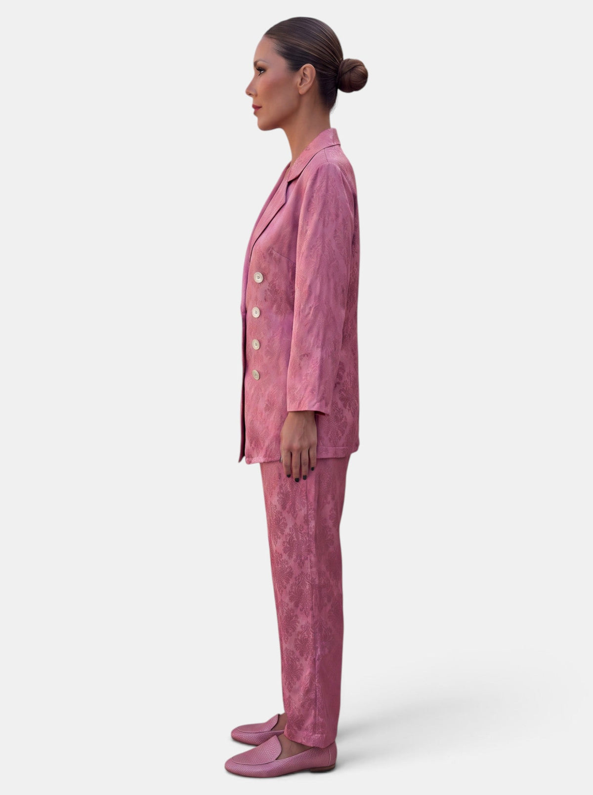 Tailleur Femme Blazer et Pantalon Wide Leg