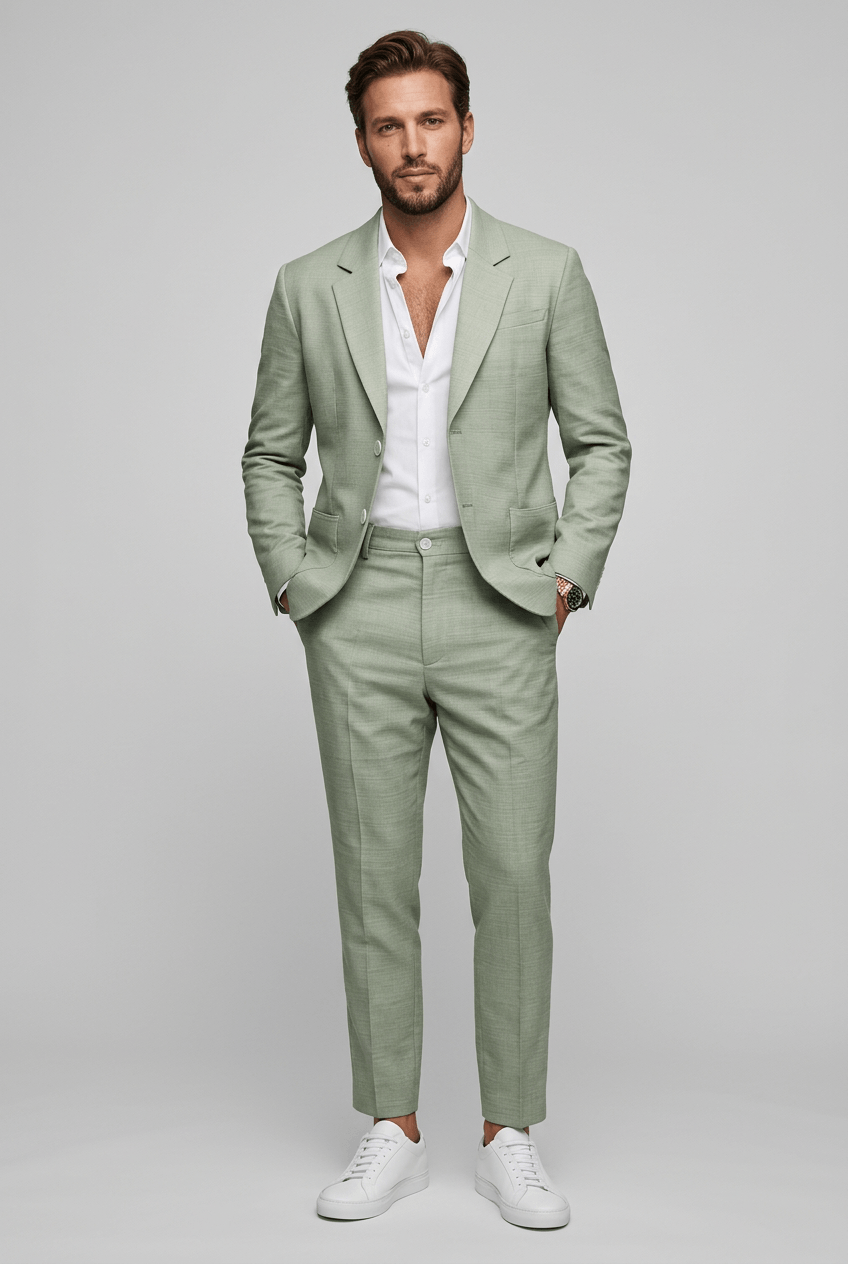 Costume Homme Deux Pièces Coupe Cintrée à Revers Cranté, Tenue Bureau et Cérémonie