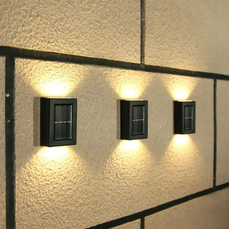 Black Solar Wall Light – Wireless, Modern Design for Garden or Balcony Lighting