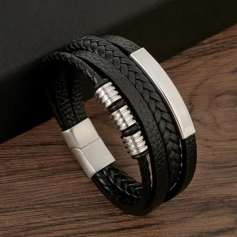 Bracelet Homme en Cuir Véritable – Design Uni Intemporel