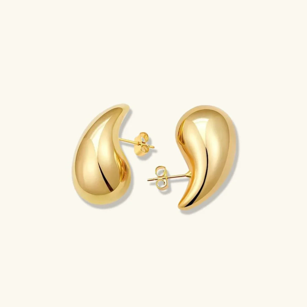 Boucles d'Oreilles Femme Goutte Plaquées Or, Acier Inoxydable