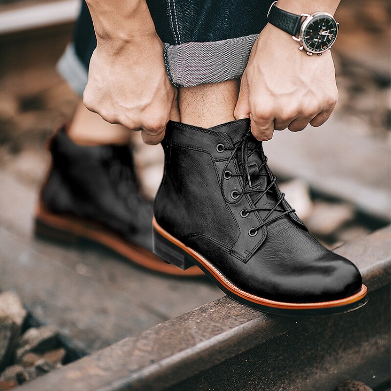 Bottines Homme Orthopédiques Confort - Semelle Mousse Amortissante