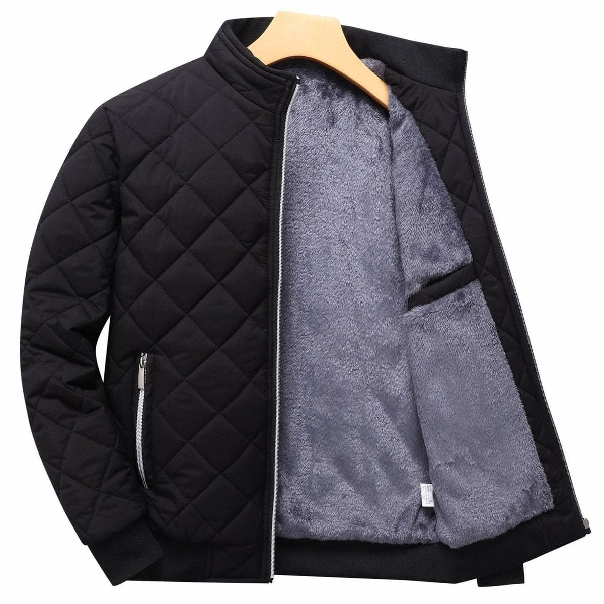 Blouson Bombardier Homme Matelassé, Doublure Polaire Zippée