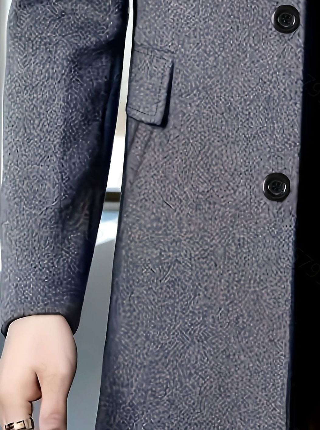 Manteau Homme en Laine Coupe Décontractée Col Classique