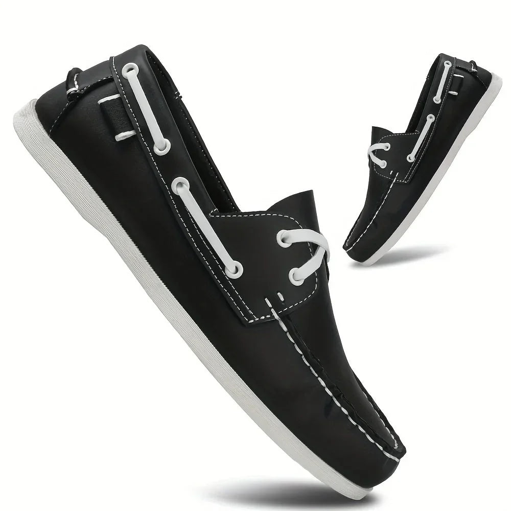 Chaussures Bateau Homme Bout Rond à Lacets