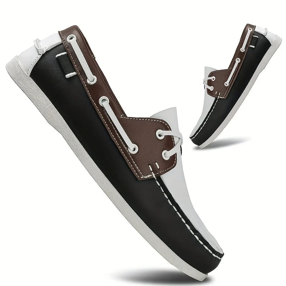 Chaussures Bateau Homme Bout Rond à Lacets