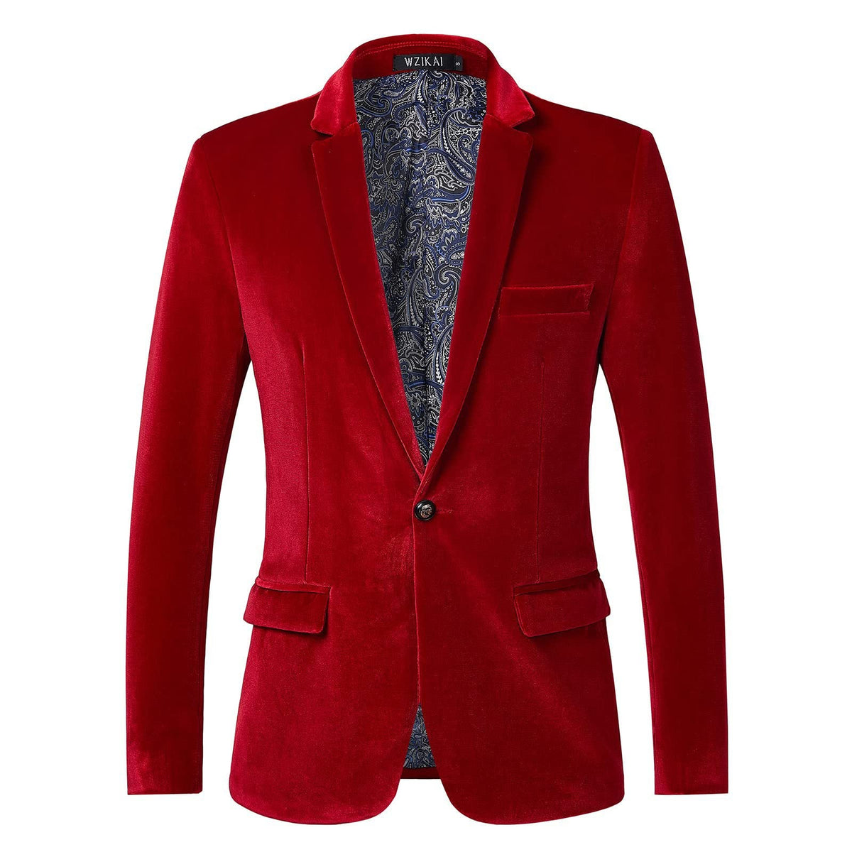 Veste de Smoking Homme en Velours, Col Châle Satiné, Fermeture 1 Bouton