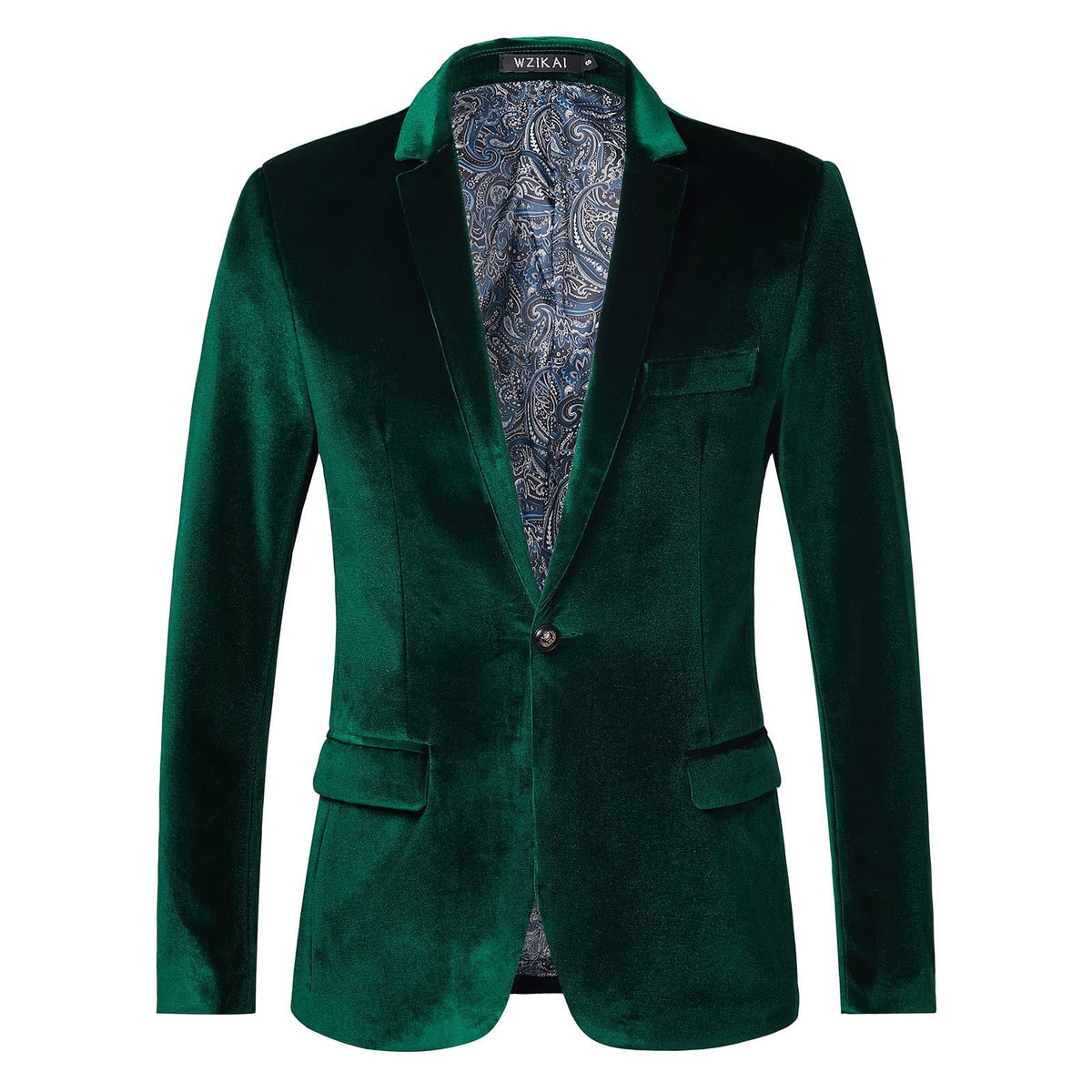 Veste de Smoking Homme en Velours, Col Châle Satiné, Fermeture 1 Bouton