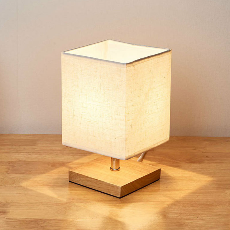 Lampe de Table Minimaliste en Lin et Bois