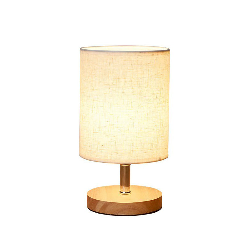 Lampe de Table Minimaliste en Lin et Bois
