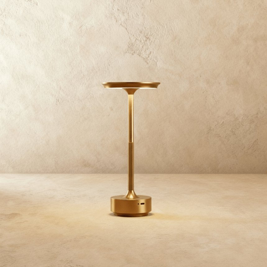 Modern Aluminum Table Lamp Flat Disc Head LED Detail