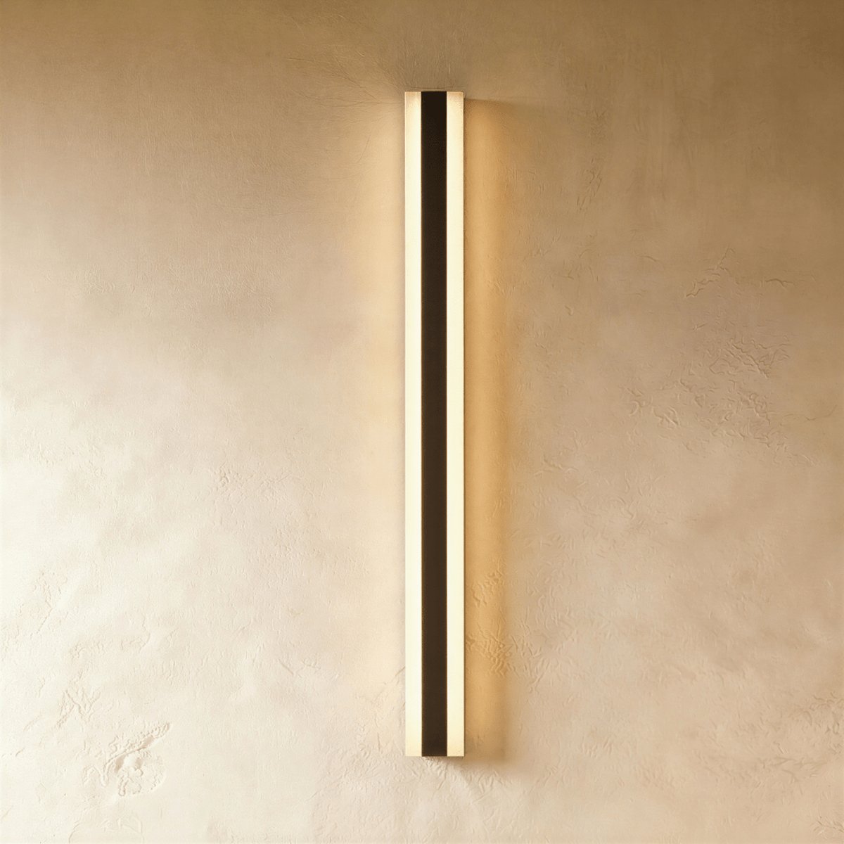 Modern Metal Outdoor Wall Lamp Dual Vertical Panels Lifestyle
