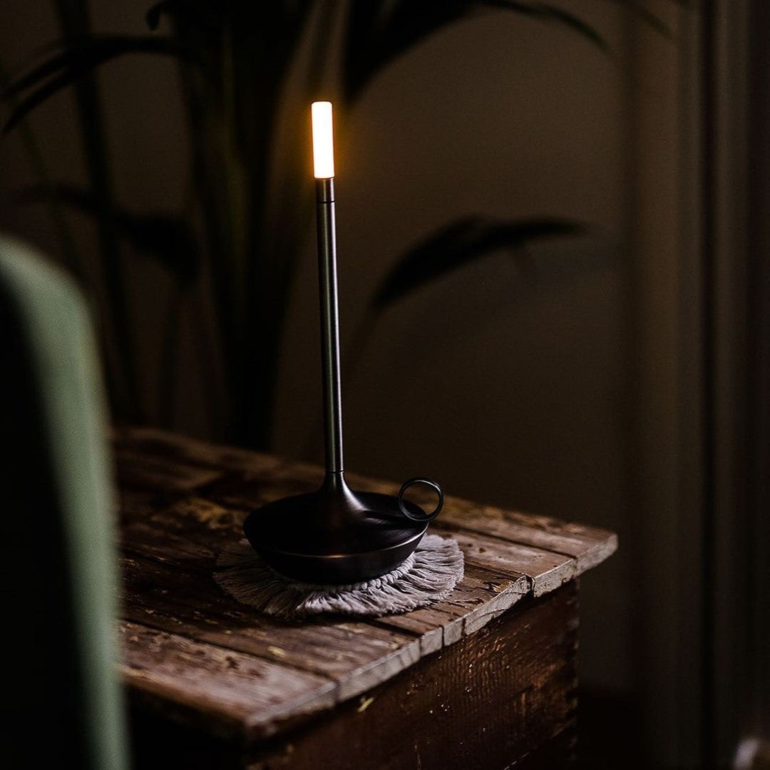 Dimmer Candle Holder – Brushed Aluminum, Scandinavian Design for Living Room or Dining Table Decor