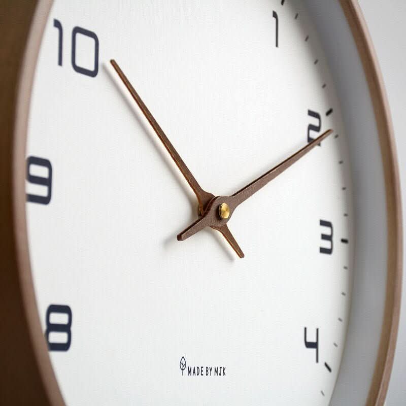 Reloj de pared de madera – Madera natural, diseño escandinavo para el salón o el dormitorio