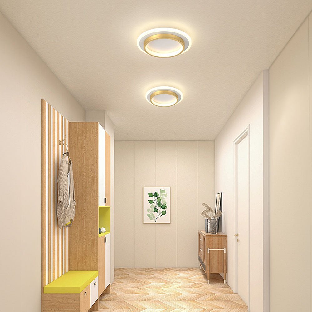 Nowoczesna Okrągła Metalowa Akrylowa Lampa Sufitowa LED do Korytarza View 29