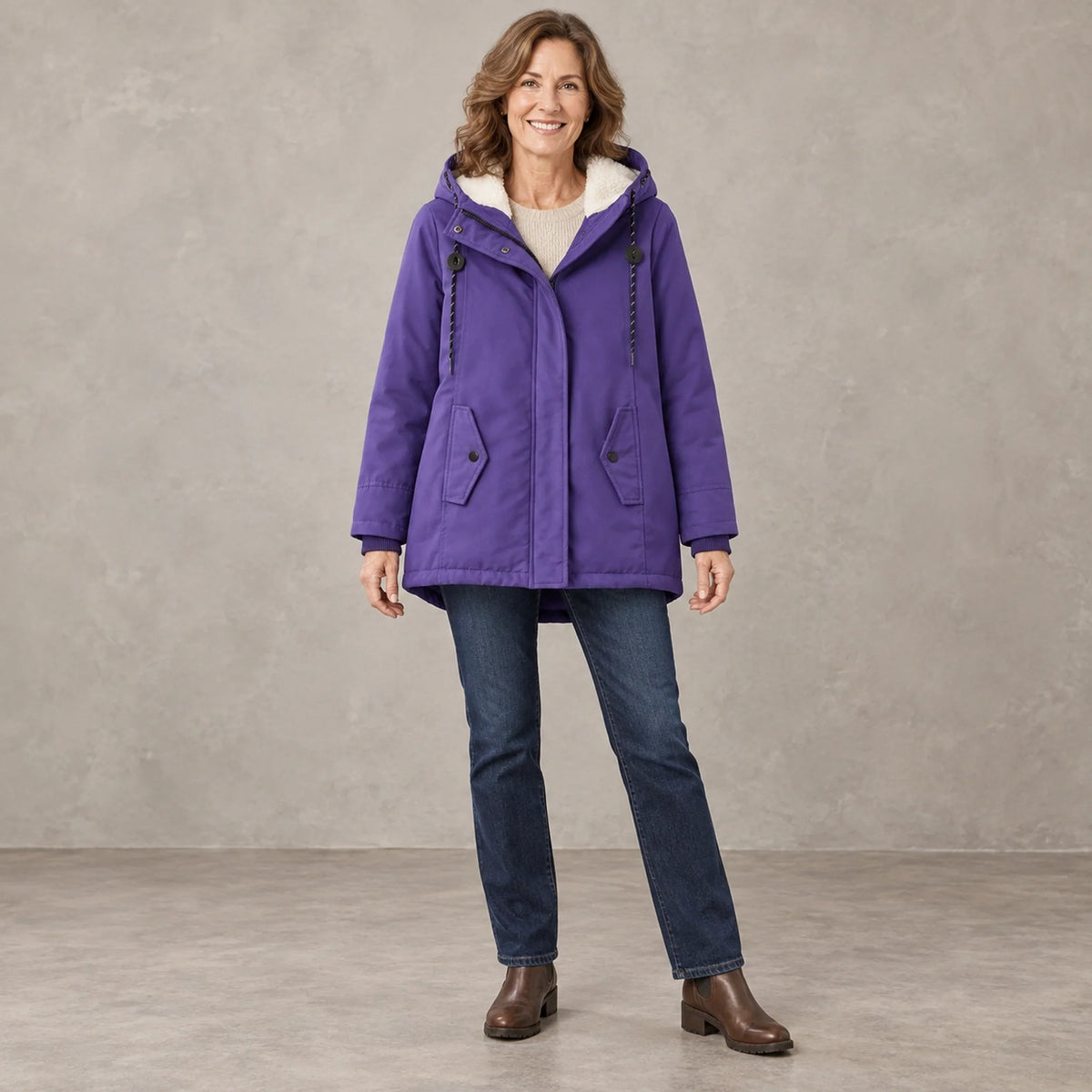 parka coat — Aurora Purple front — view 7