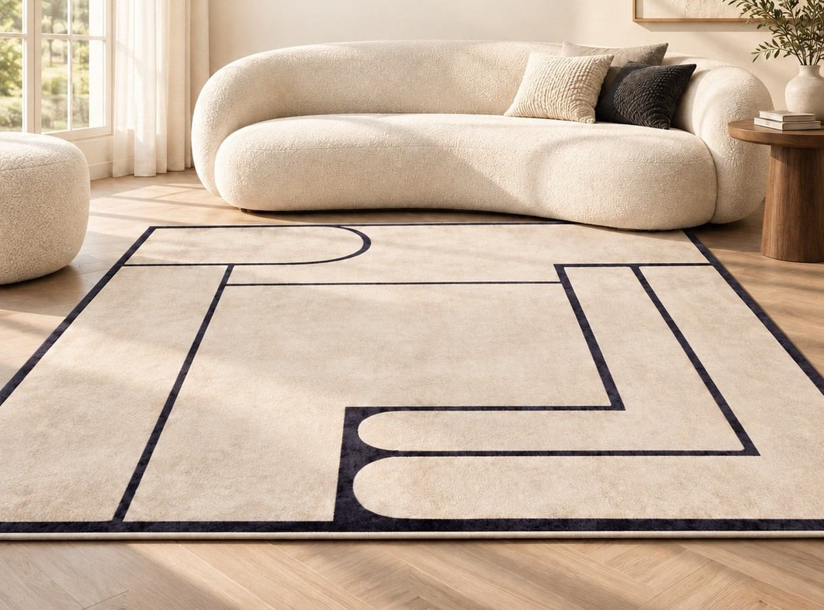 Tapis de Salon Motif Géométrique Moderne