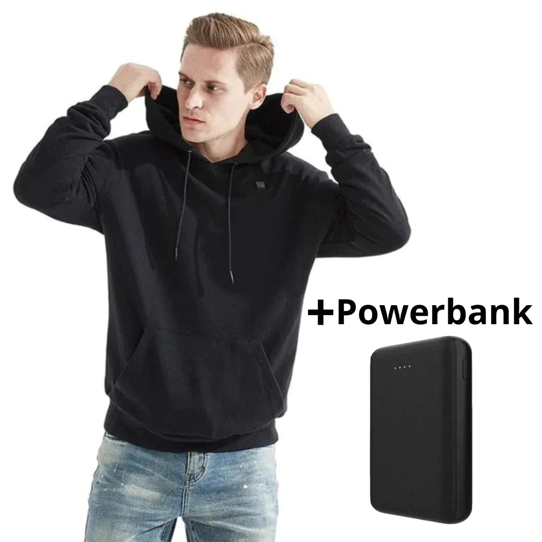 Hoodie Chauffante Unisexe à Capuche USB - Température Réglable 25/35/45°C