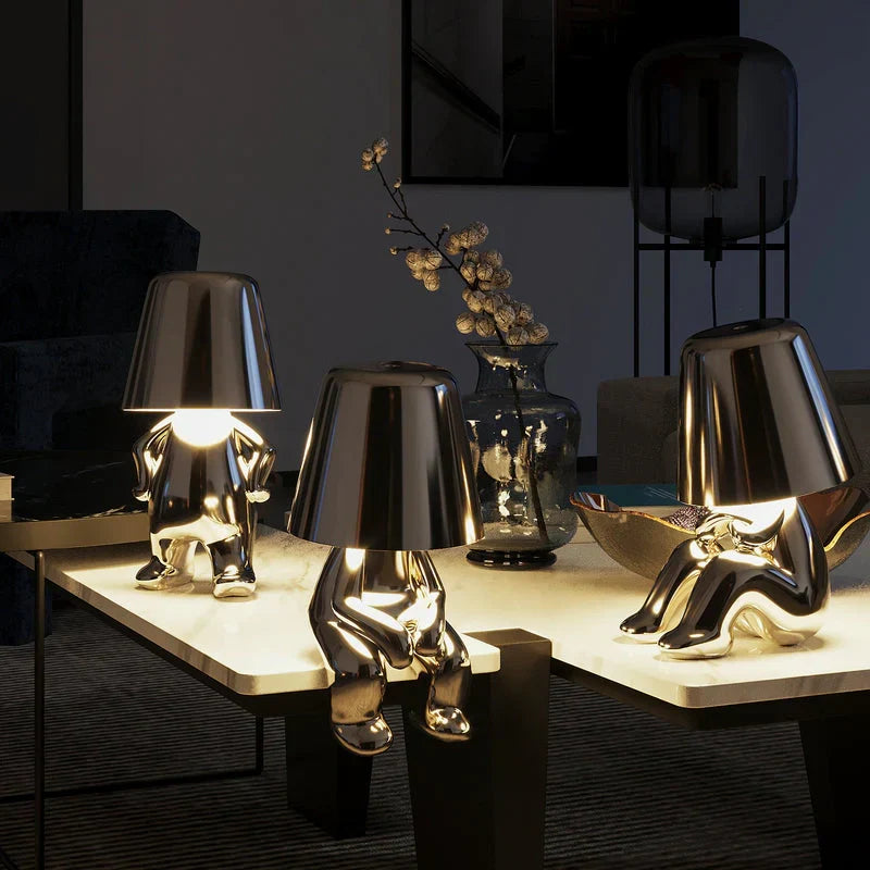 Dimmable Table Lamp – Resin, Creative Design for a Desk or Nightstand