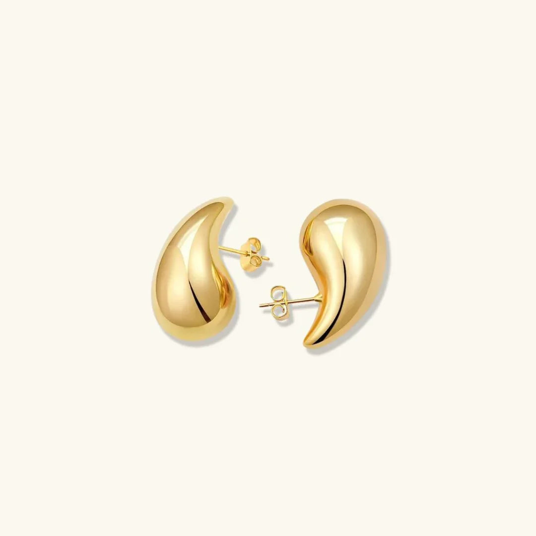Boucles d'Oreilles Femme Goutte Plaquées Or, Acier Inoxydable
