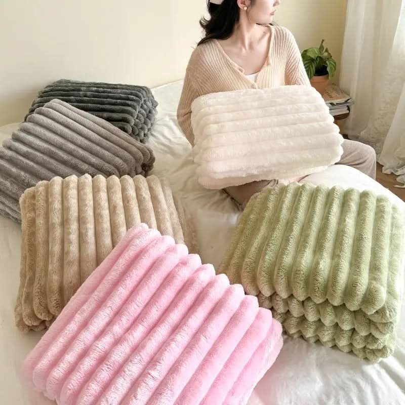 Plaid Peluche Moelleux Uni pour Canapé et Lit