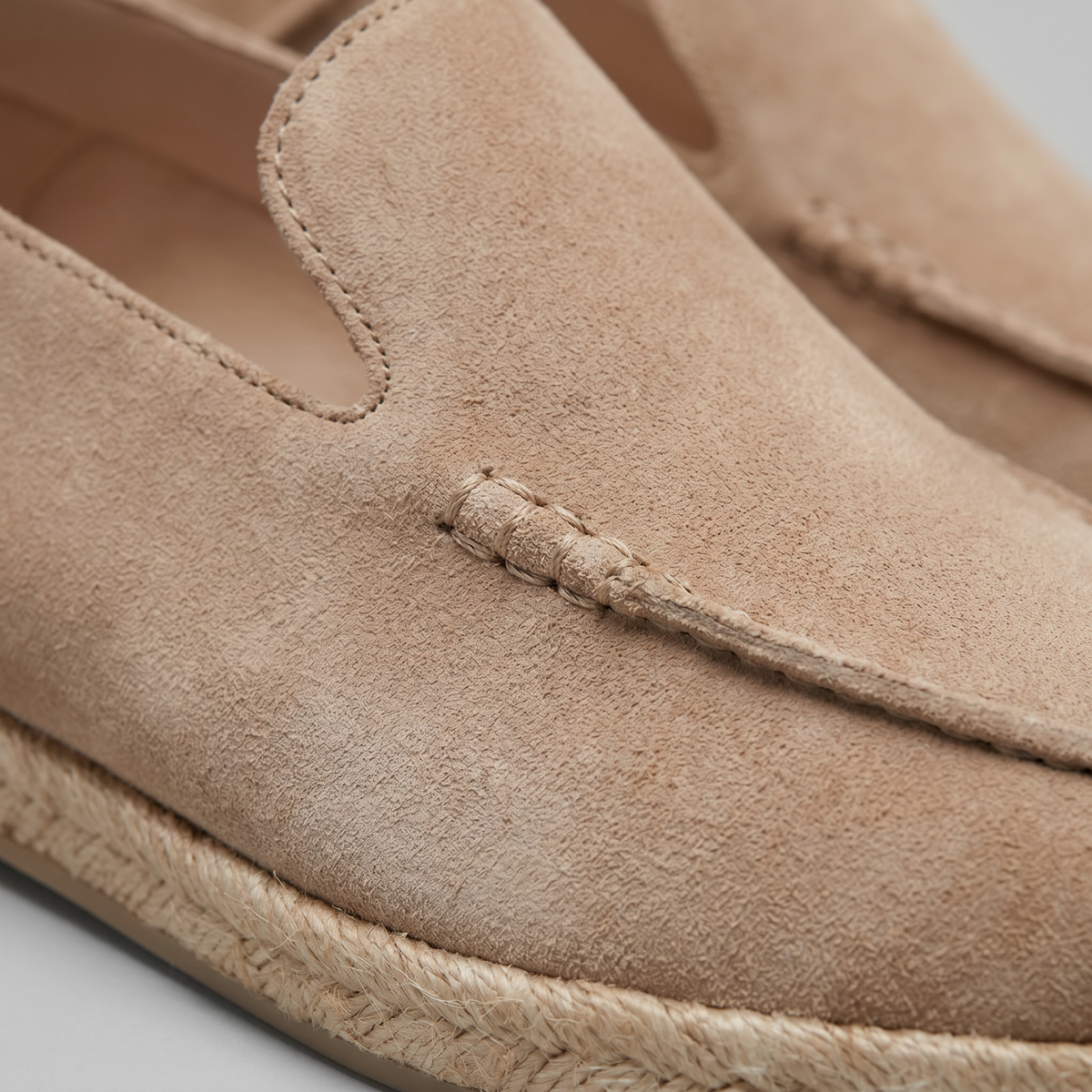 Mocassins Espadrilles Homme en Daim, Semelle Jute