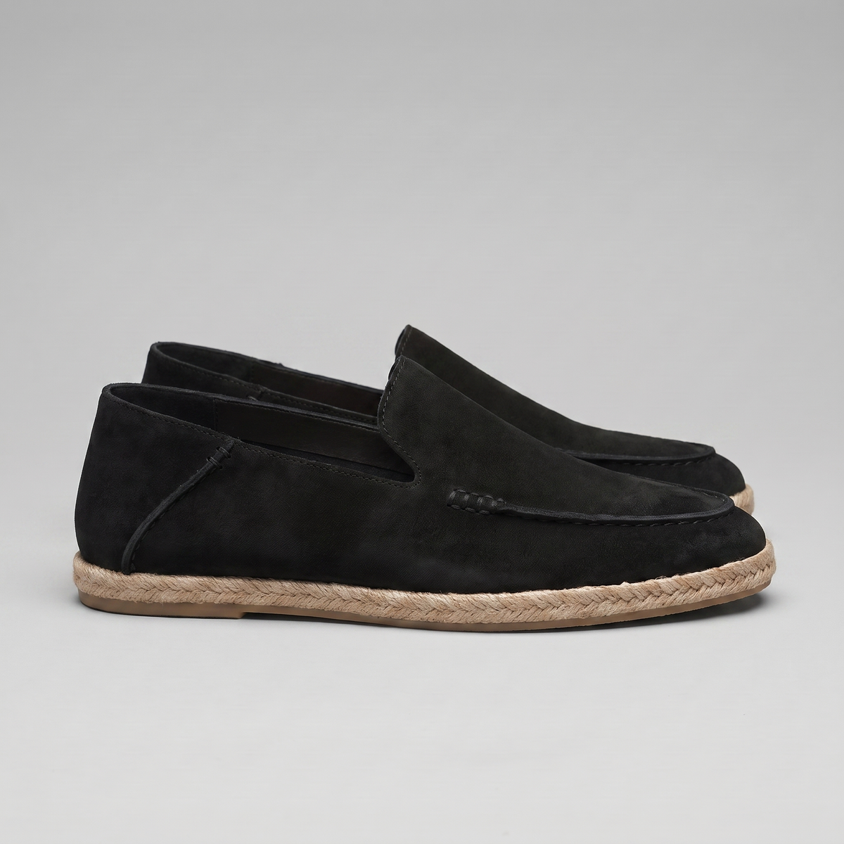 Mocassins Espadrilles Homme en Daim, Semelle Jute