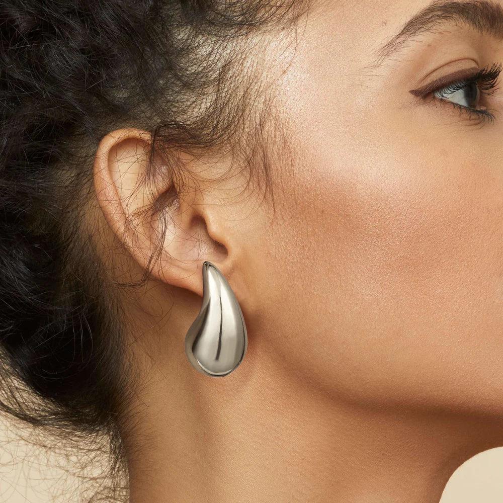 Boucles d'Oreilles Femme Goutte Plaquées Or, Acier Inoxydable