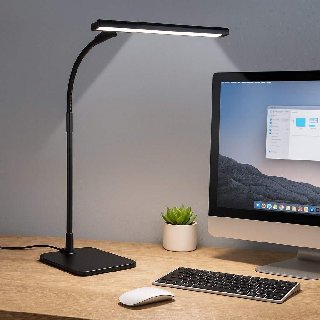LED-bureaulamp – dimbaar met flexibele arm, modern ontwerp voor de thuiswerkplek of de slaapkamer