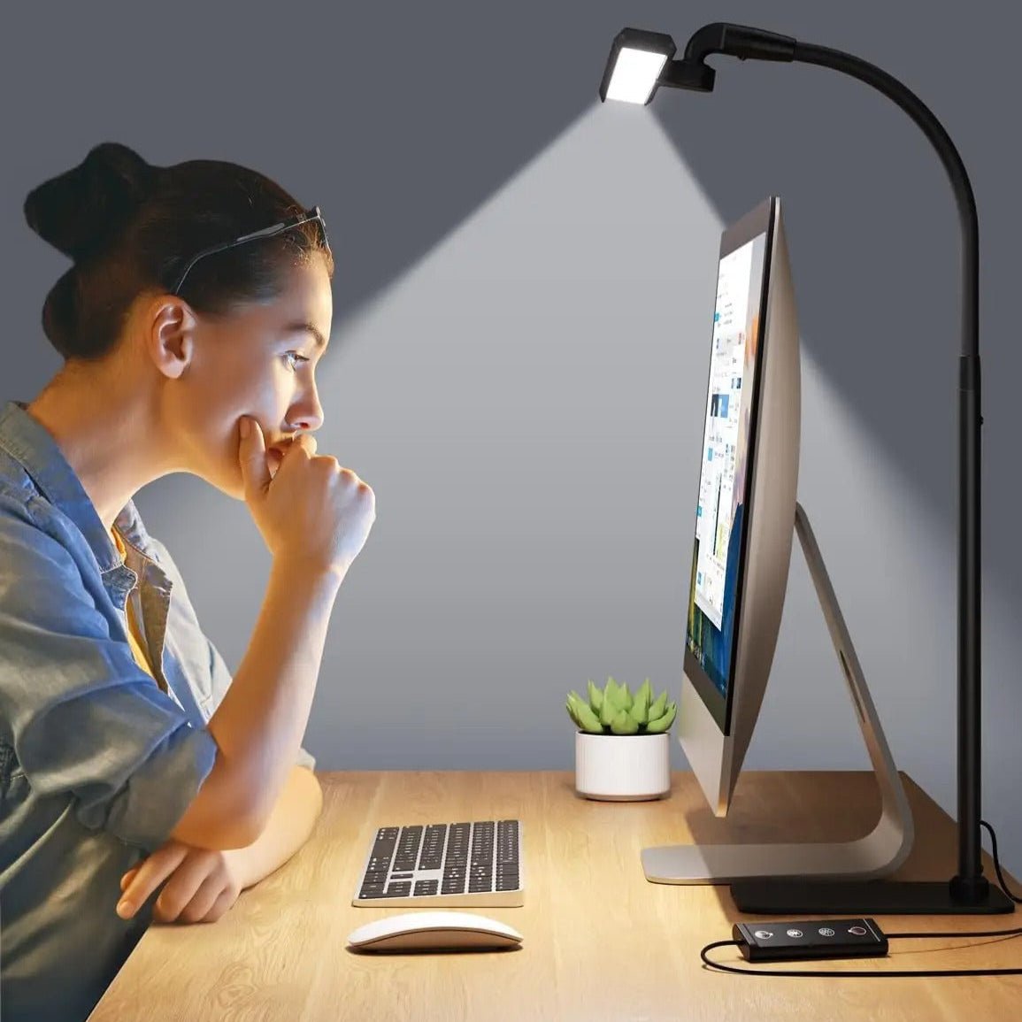 LED-bureaulamp – dimbaar met flexibele arm, modern ontwerp voor de thuiswerkplek of de slaapkamer
