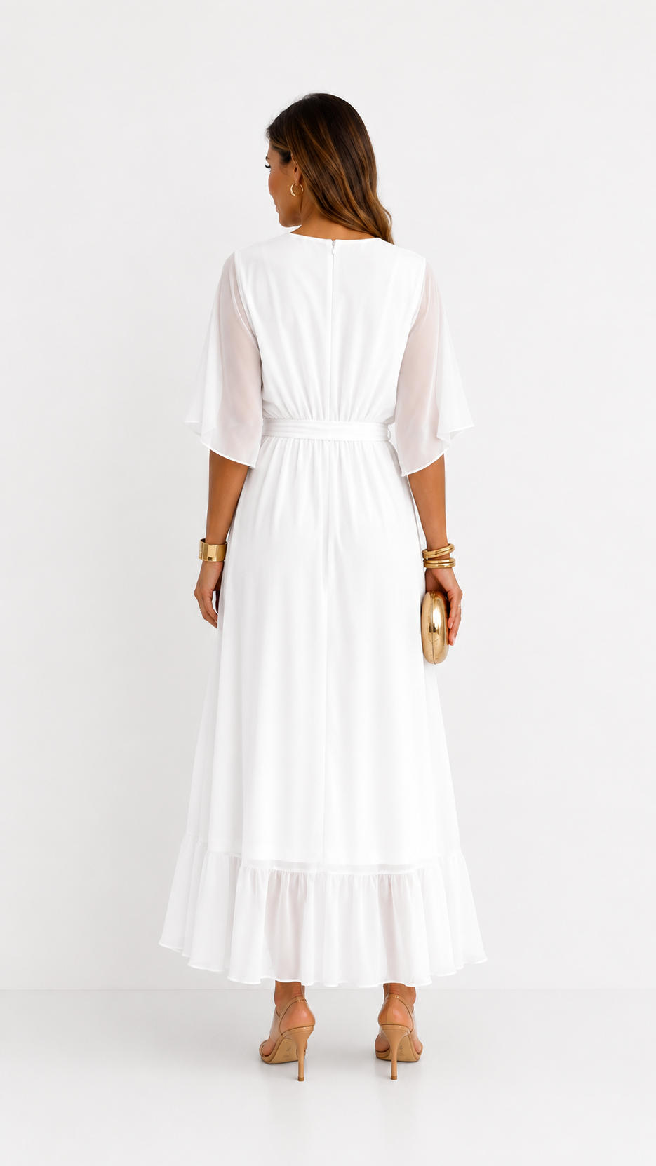 Robe Portefeuille Femme en Mousseline Fluide