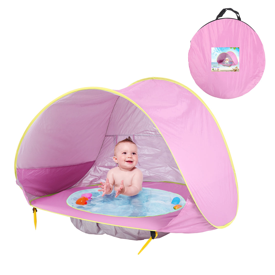 Pop-up strandtent voor baby’s – Lichtgewicht polyester met klein zwembadje voor op het strand of in de tuin