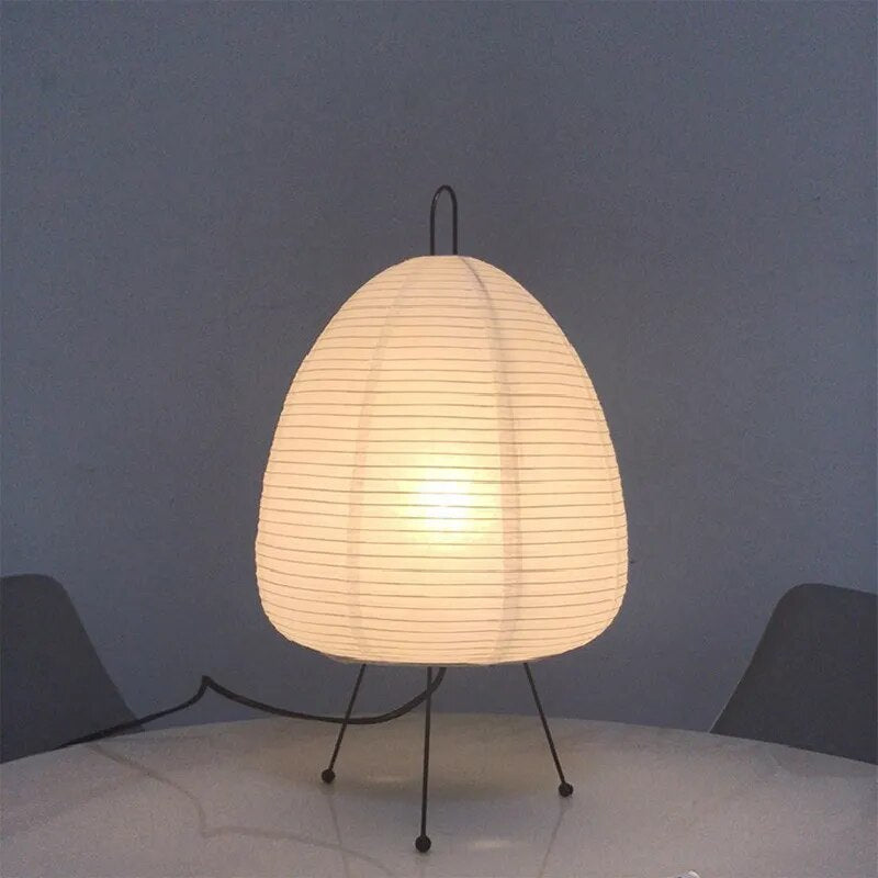 Lampe de Table en Papier de Riz Japonais – Éclairage LED Intégré