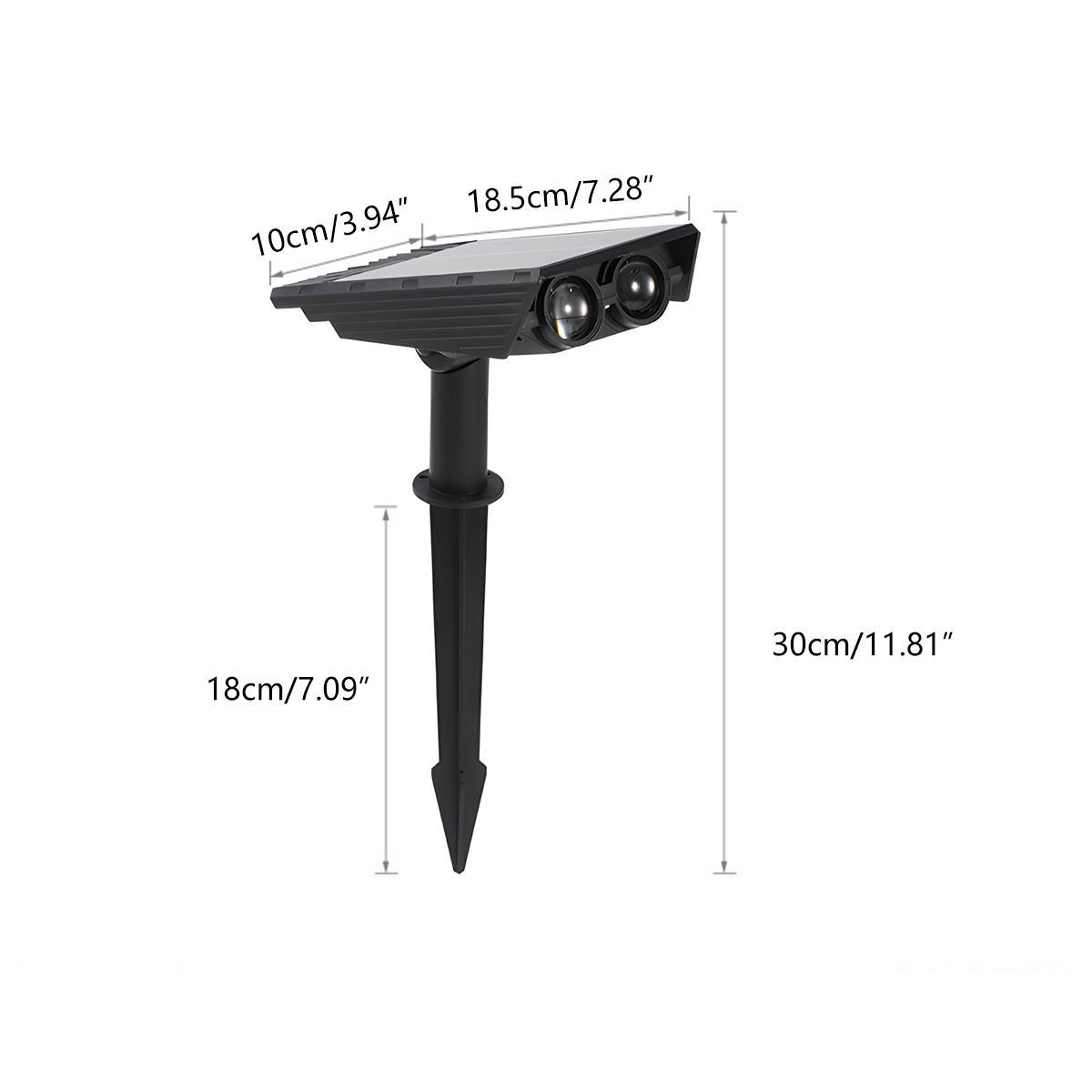 Solar Spotlight – Black, Waterproof, and Adjustable Zoom for the Garden or Patio