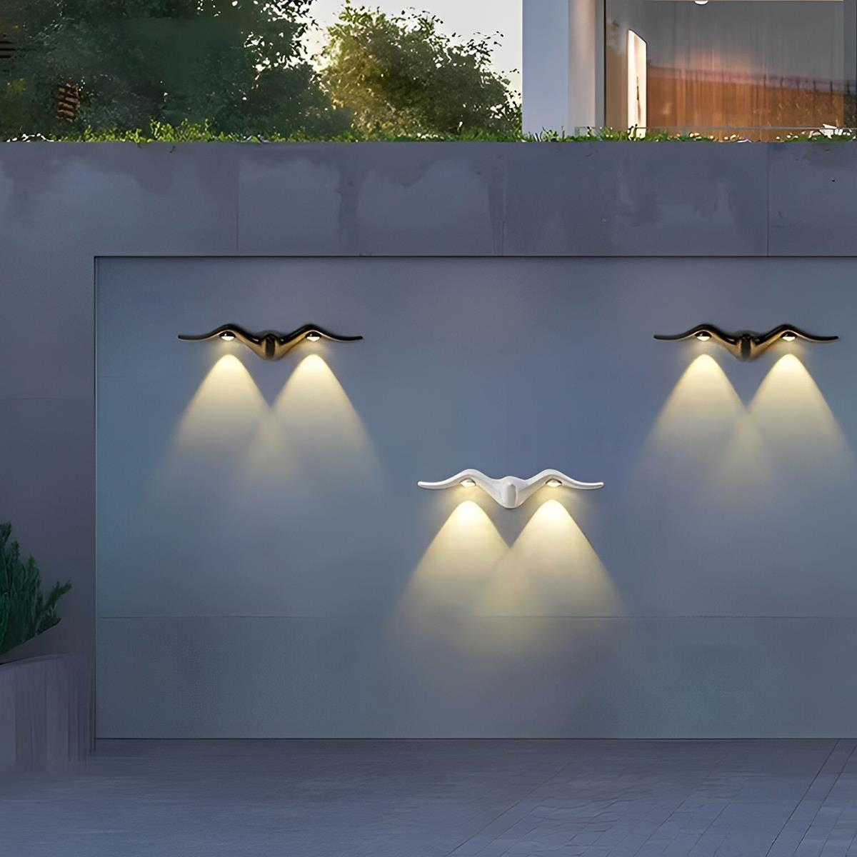 Applique Murale Extérieure – Aluminium, Design Animal Moderne en Noir ou Blanc pour Éclairage de Jardin ou de Patio