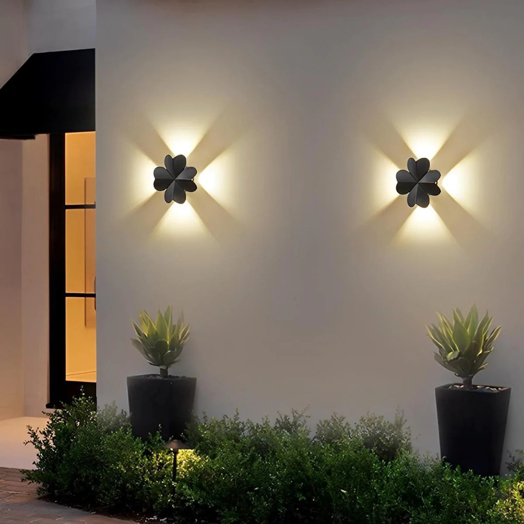 Outdoor LED Wall Sconce – Black Aluminum, Butterfly Design for the Garden or Patio