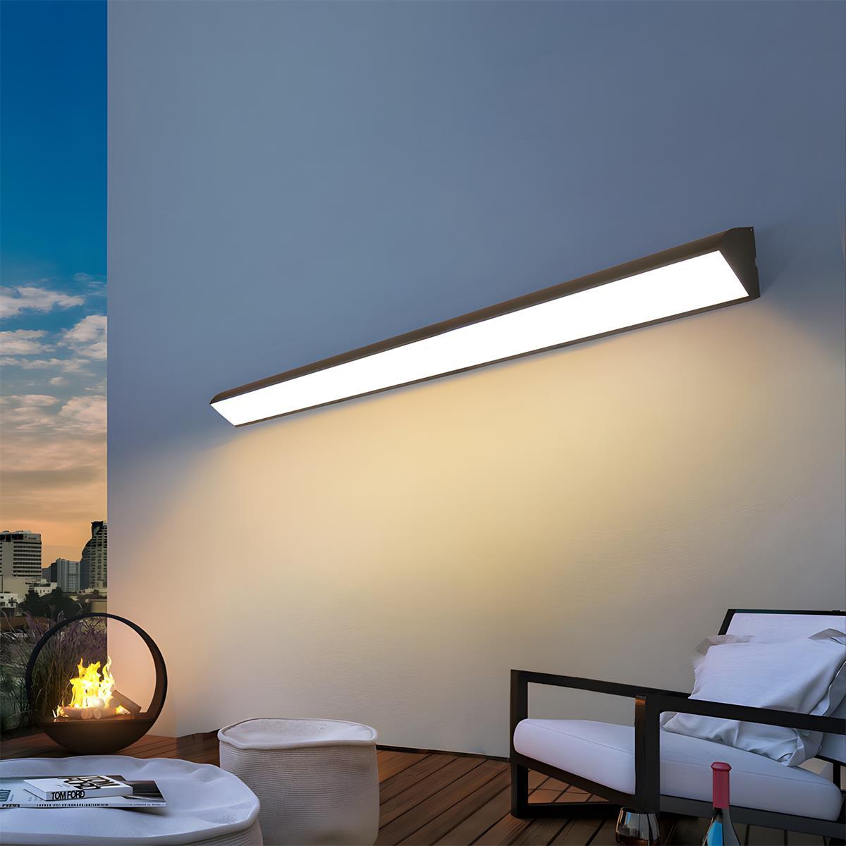 Applique Murale Extérieure LED Linéaire Étanche IP65 - Terrasse et Jardin