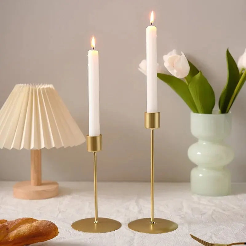 Bougeoir Décoratif Style Scandinave – Métal Doré ou Noir