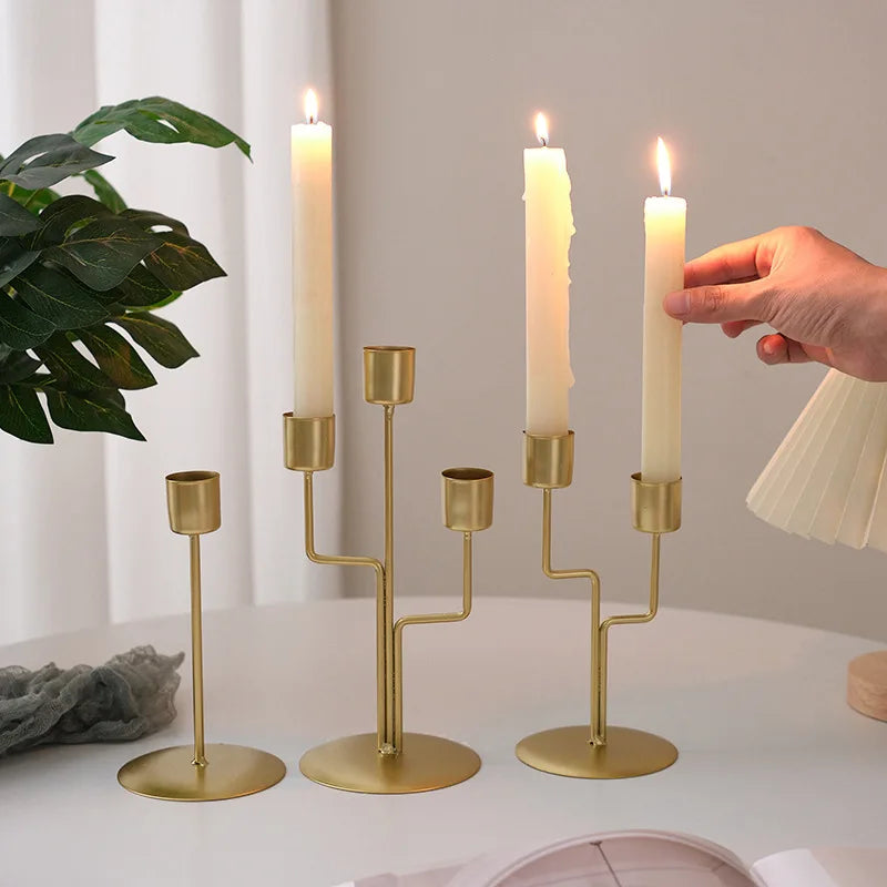 Bougeoir Décoratif Style Scandinave – Métal Doré ou Noir