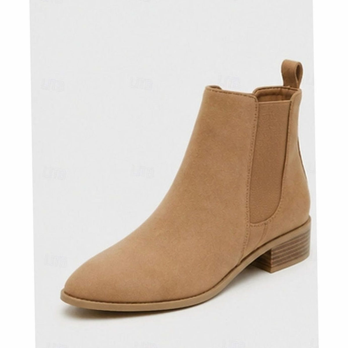 Bottines Femme Bout Pointu en Daim à Talon Carré