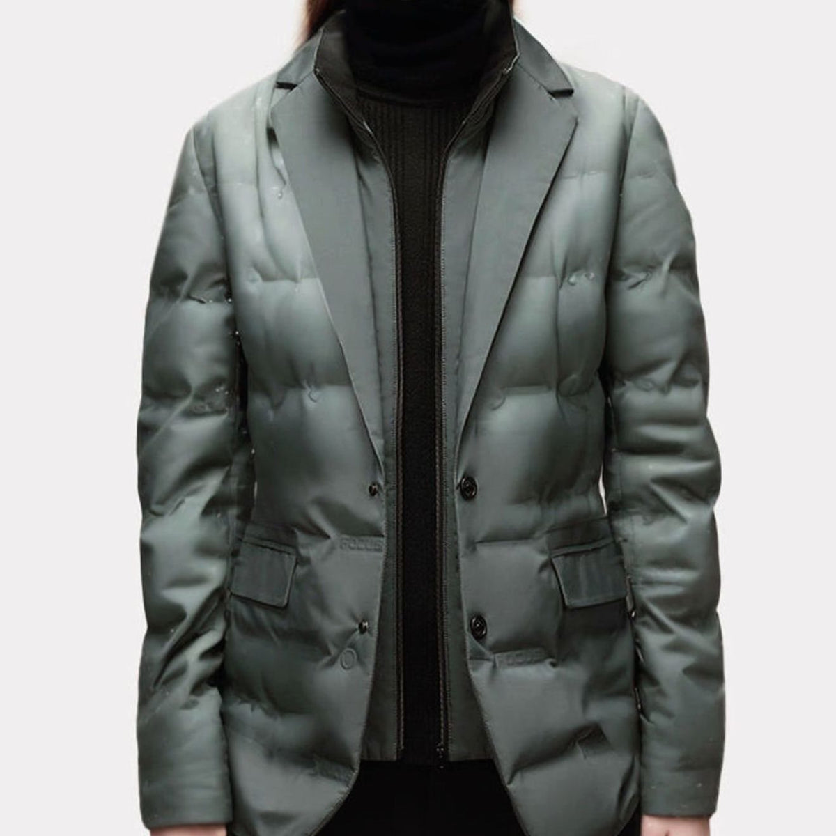 Veste Doudoune Femme Style Blazer Cintré à Boutons